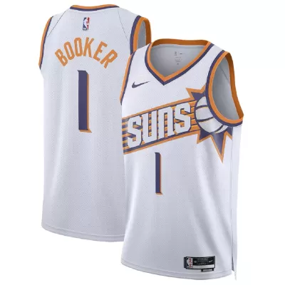 Unisex Phoenix Suns Devin Booker #1 White Swingman Jersey - Association Edition - gogoalshop