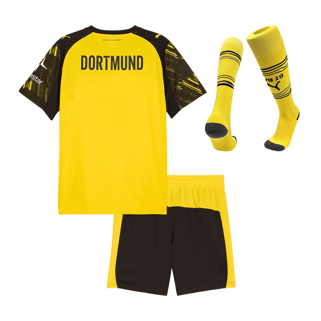 Borussia Dortmund Home Kids Soccer Jerseys Full Kit 2025/26 - gogoalshop