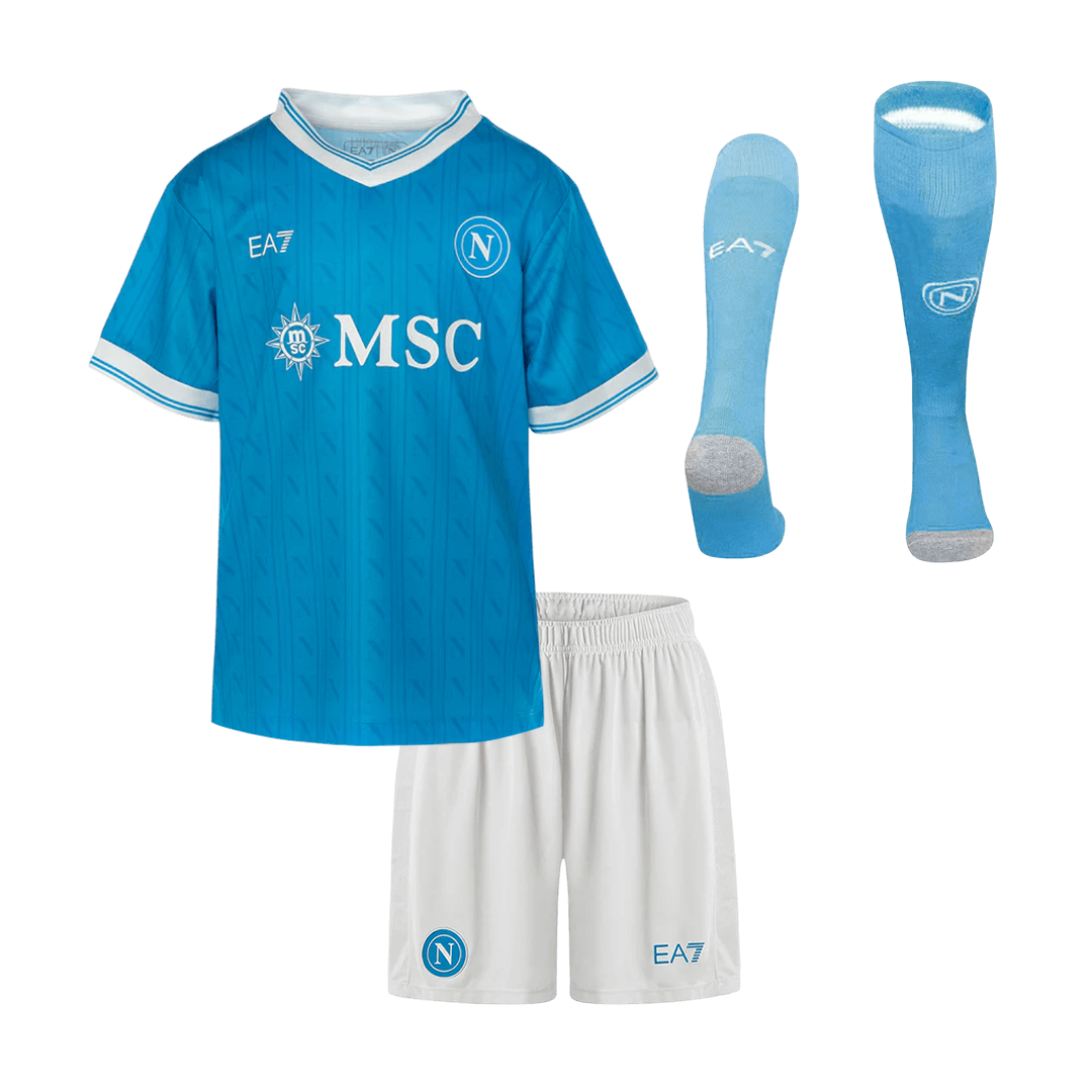 Napoli Home Kids Soccer Jerseys Full Kit 2025/26 - gogoalshop