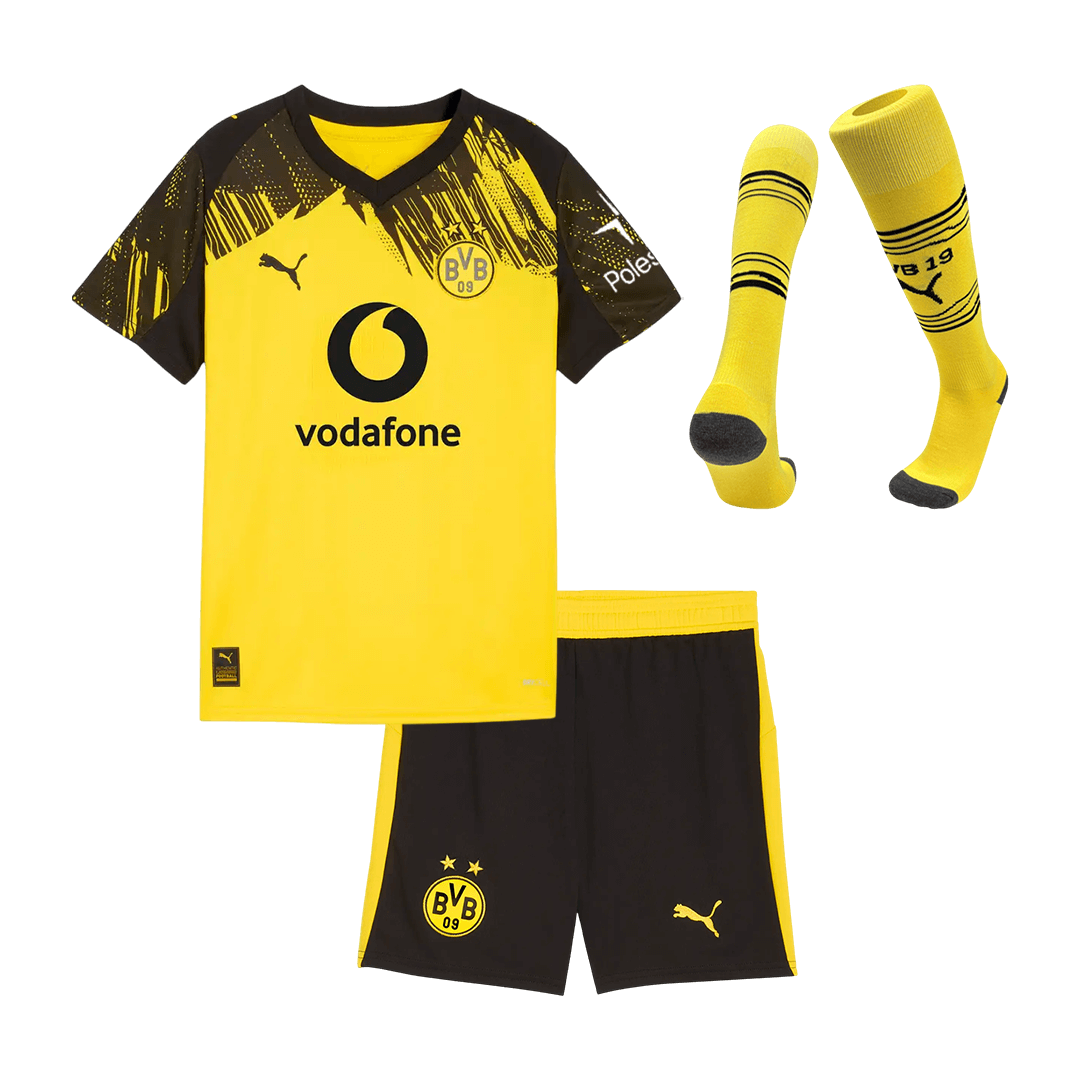 Borussia Dortmund Home Kids Soccer Jerseys Full Kit 2025/26 - gogoalshop