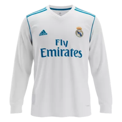 Vintage Soccer Jersey Real Madrid Home Long Sleeve 2017/18 - gogoalshop