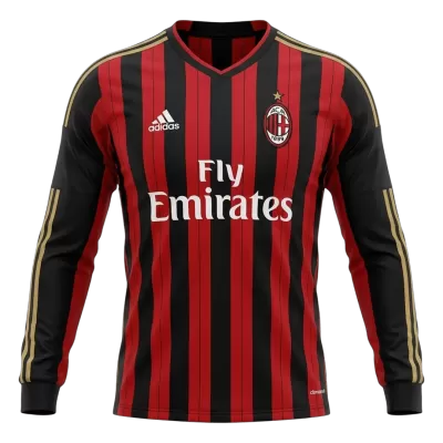Retro Soccer Jersey AC Milan Home Long Sleeve 2013/14 - gogoalshop