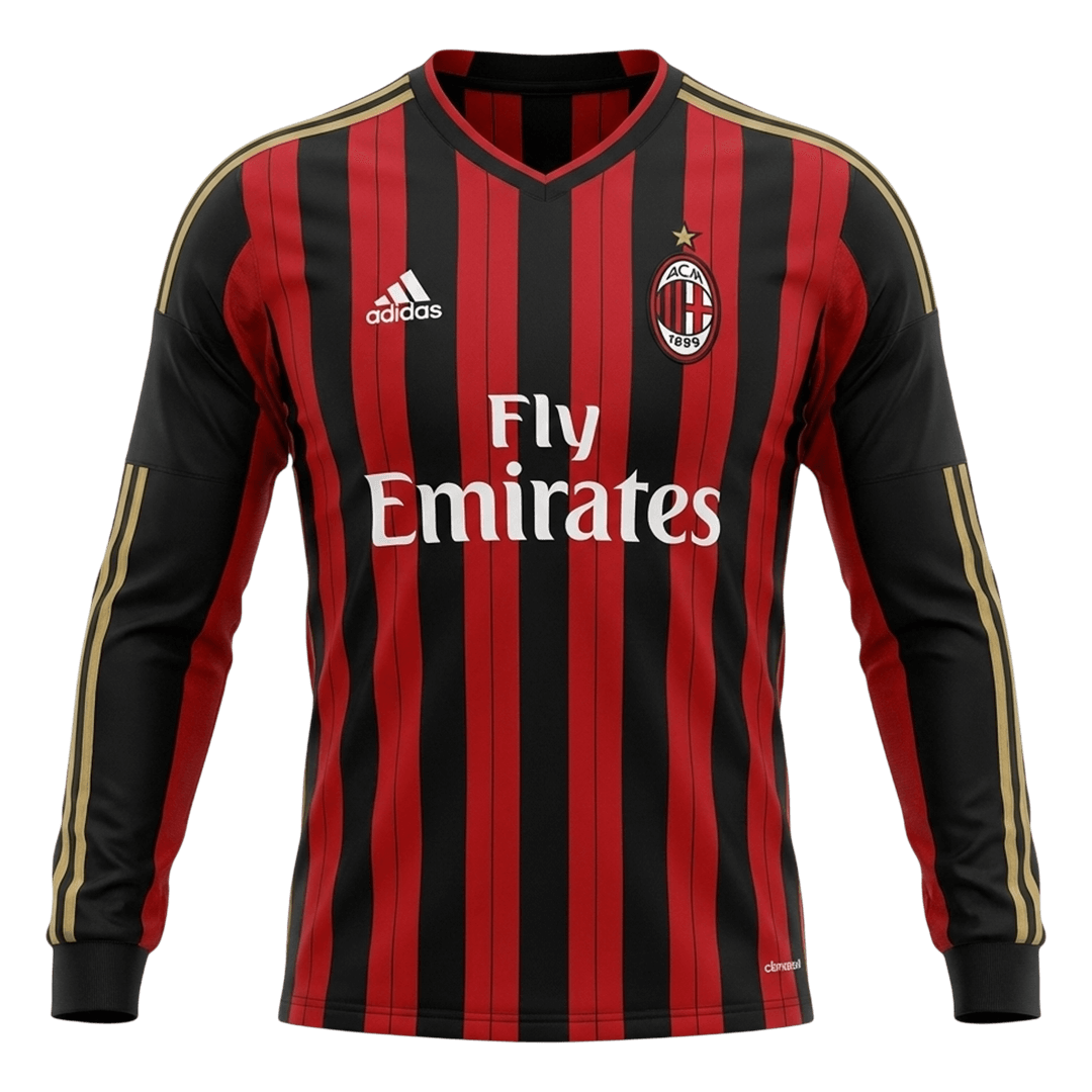 Retro Soccer Jersey AC Milan Home Long Sleeve 2013/14 - gogoalshop