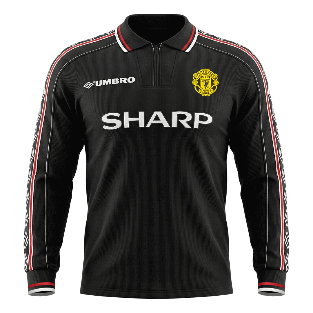 Retro Soccer Jersey Manchester United Away Long Sleeve 1998 - gogoalshop