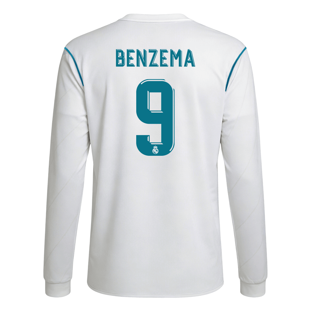 Retro Soccer Jersey BENZEMA #9 Real Madrid Home Long Sleeve 2017/18 - gogoalshop