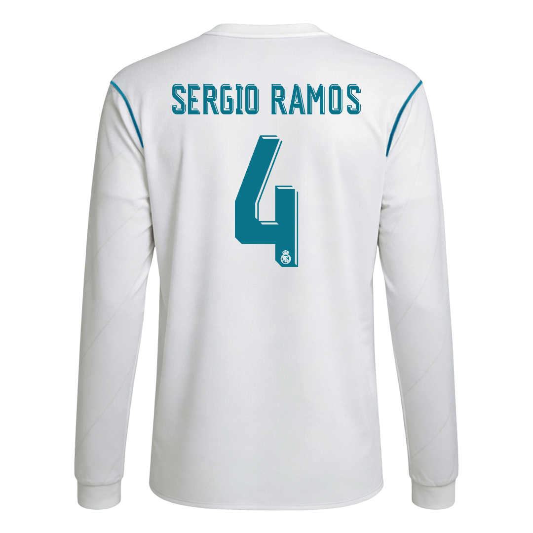 Retro Soccer Jersey SERGIO RAMOS #4 Real Madrid Home Long Sleeve 2017/18 - gogoalshop