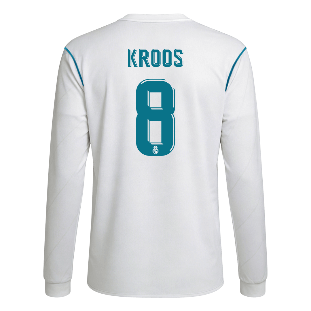 Retro Soccer Jersey KROOS #8 Real Madrid Home Long Sleeve 2017/18 - gogoalshop