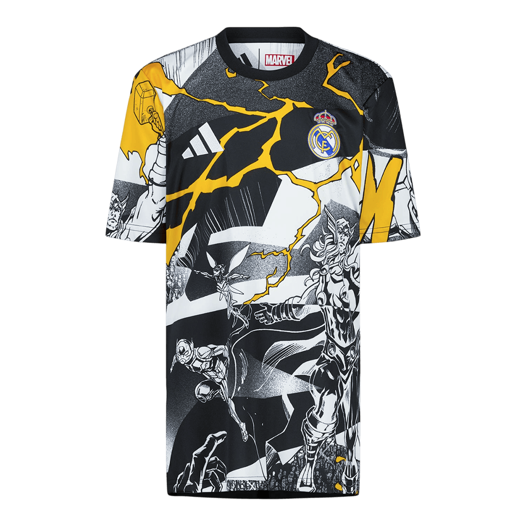 Real Madrid X Marvel Jersey 2025/26 Black&White - gogoalshop