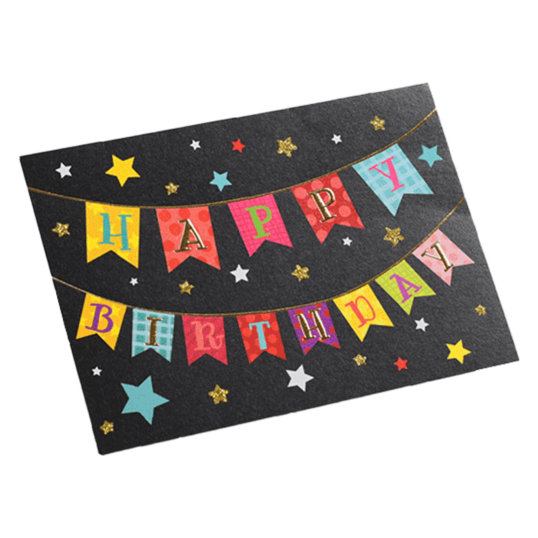 Custom Colorful Flag Birthday Card Black - gogoalshop