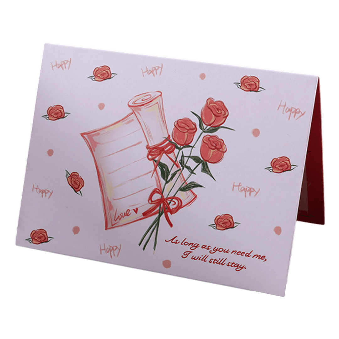 Custom Rose Reel Valentine's Day Card Red - gogoalshop