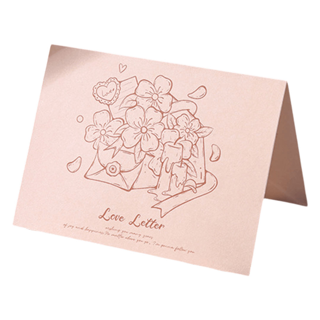 Custom Flowers Love Letter Anniversary Card Orange - gogoalshop