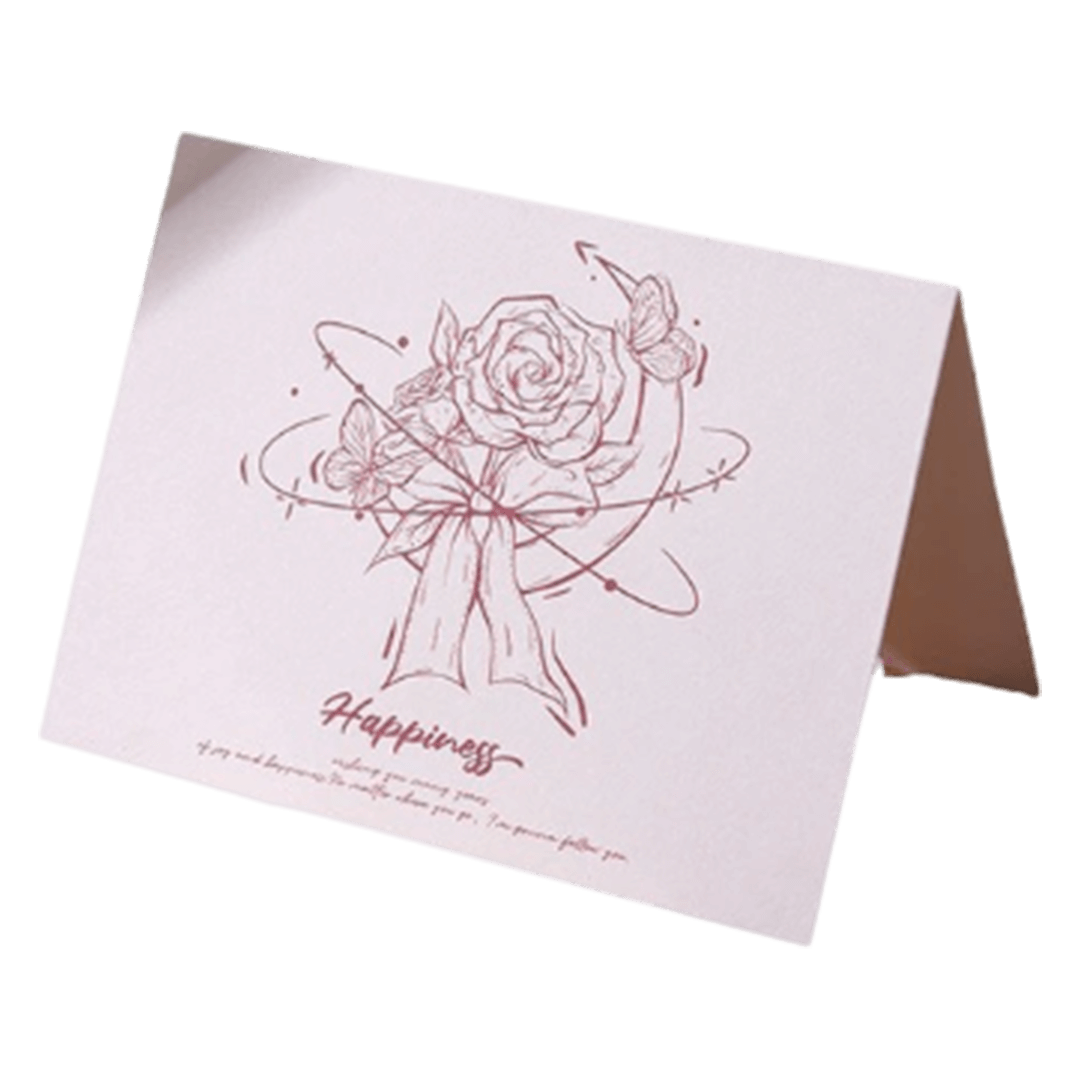 Custom Rose Moon Happiness Anniversary Card Pink - gogoalshop