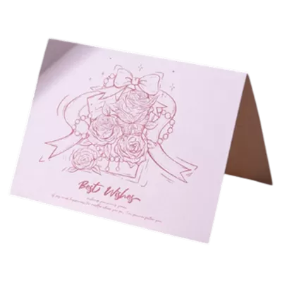 Custom Rose Best Wishes Anniversary Card Pink - gogoalshop