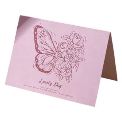 Custom Butterfly Lovely Day Anniversary Card Pink - gogoalshop