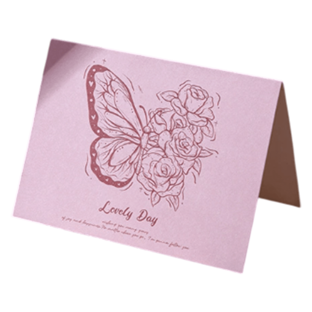 Custom Butterfly Lovely Day Anniversary Card Pink - gogoalshop
