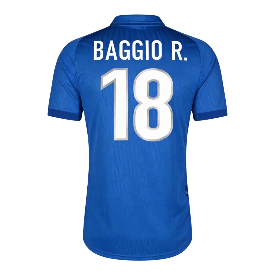 Vintage Soccer Jersey BAGGIO R. #18 Italy Home 1998 | Gogoalshop