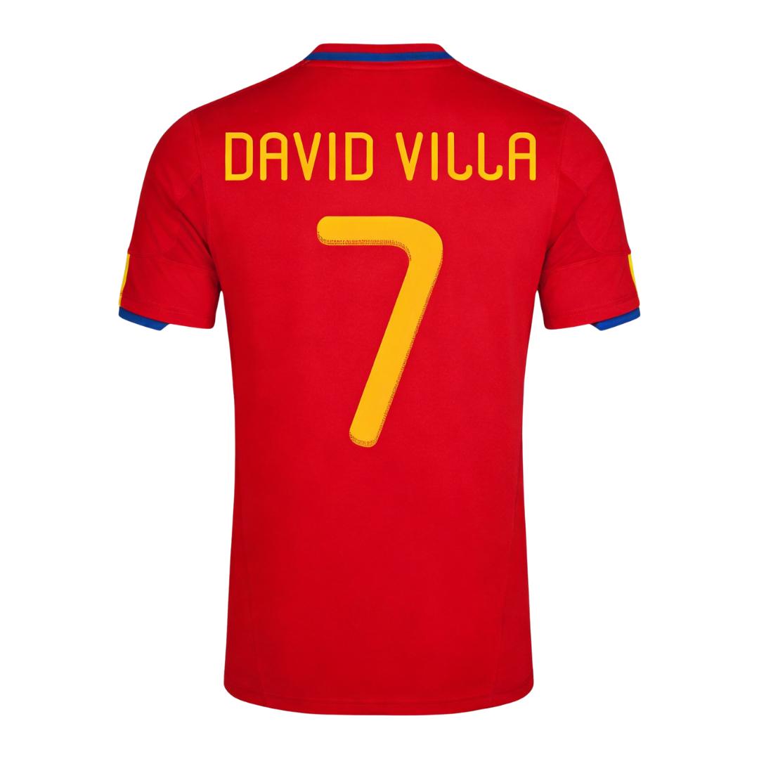 Retro Soccer Jersey DAVID VILLA #7 Spain Home 2010 - gogoalshop