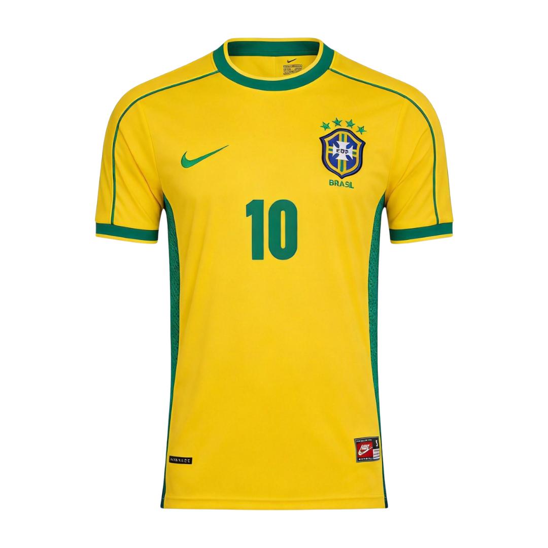 Retro Soccer Jersey RIVALDO #10 Brazil Home 1998 - gogoalshop