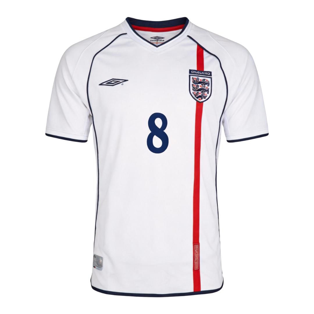 Retro Soccer Jersey SCHOLES #8 England Home 2002 - gogoalshop