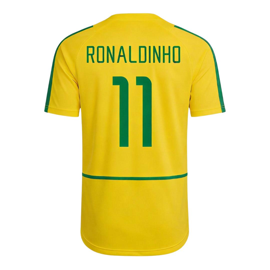 Retro Soccer Jersey RONALDINHO #11 Brazil Home 2002/03 - gogoalshop