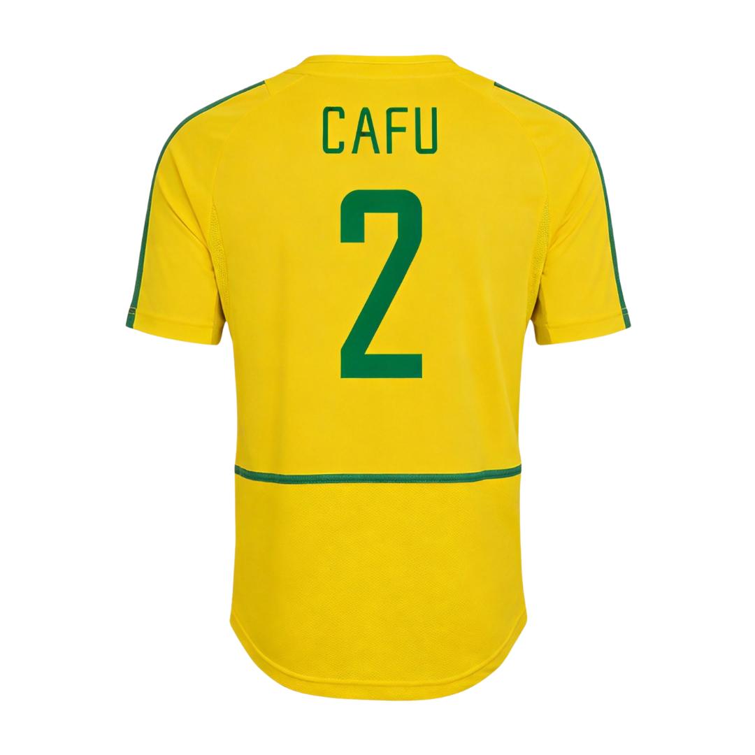Retro Soccer Jersey CAFU #2 Brazil Home 2002/03 - gogoalshop