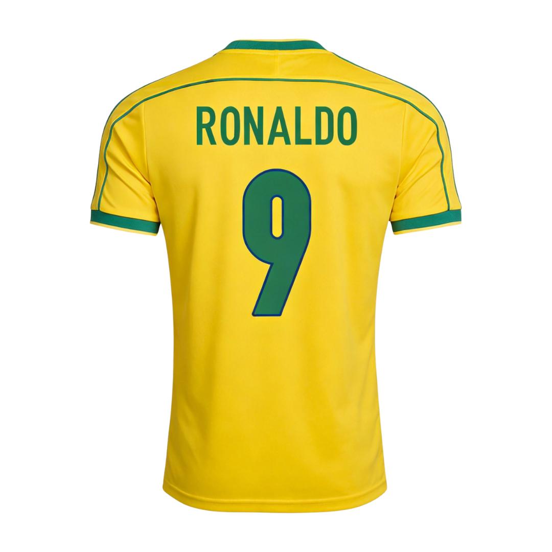 Retro Soccer Jersey RONALDO #9 Brazil Home 1998 - gogoalshop