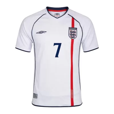 Retro Soccer Jersey BECKHAM #7 England Home 2002 - gogoalshop