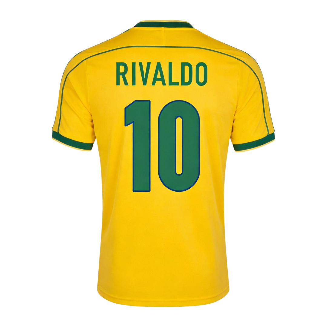 Retro Soccer Jersey RIVALDO #10 Brazil Home 1998 - gogoalshop