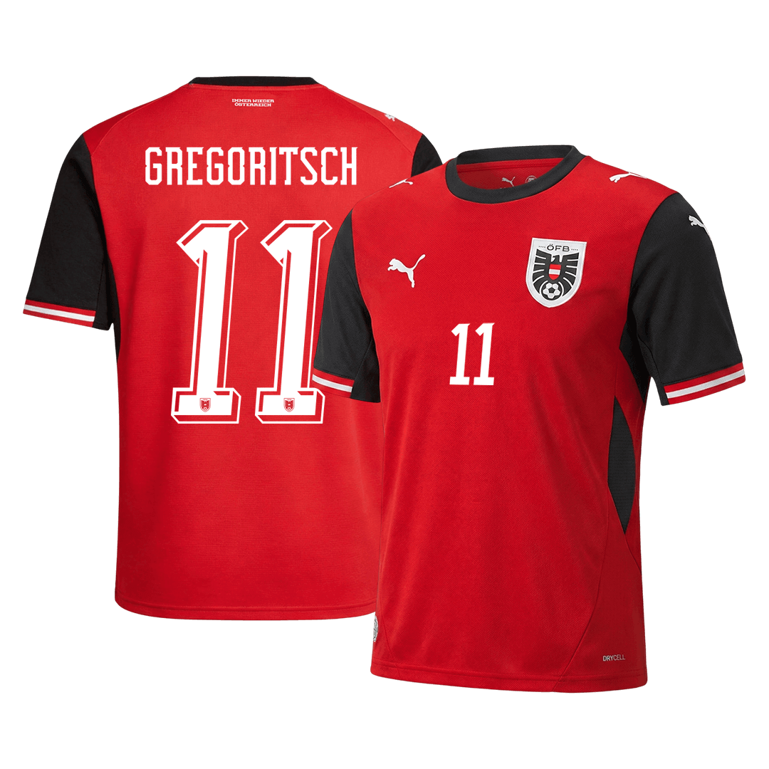 GREGORITSCH #11 Austria Home Soccer Jersey World Cup 2026 - gogoalshop