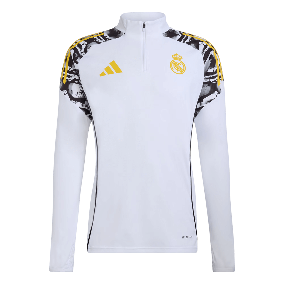 Real Madrid 1/4 Zip Tracksuit 2025/26 Kids White - gogoalshop