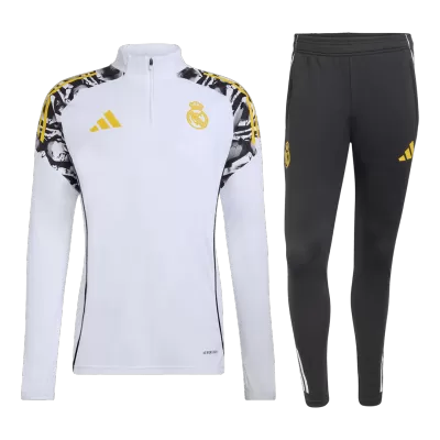 Real Madrid 1/4 Zip Tracksuit 2025/26 White - gogoalshop