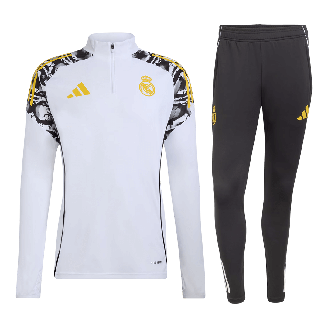 Real Madrid 1/4 Zip Tracksuit 2025/26 White - gogoalshop
