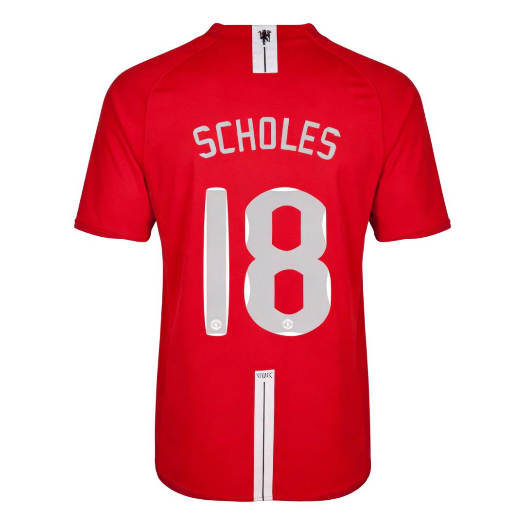 Retro Soccer Jersey SCHOLES #18 Manchester United Home 2007/08 - UCL Final - gogoalshop