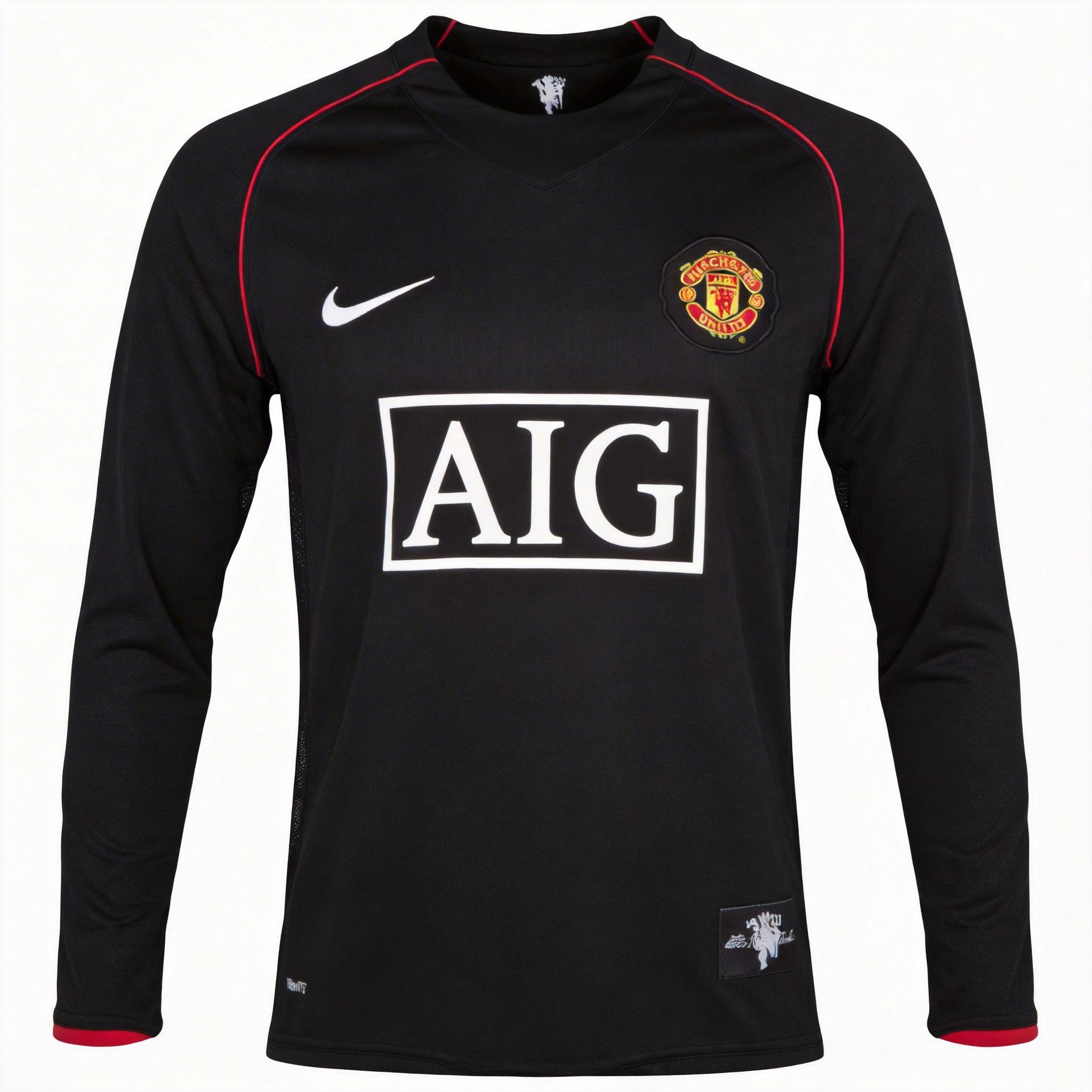 Retro Soccer Jersey Manchester United Away Long Sleeve 2007/08 - gogoalshop
