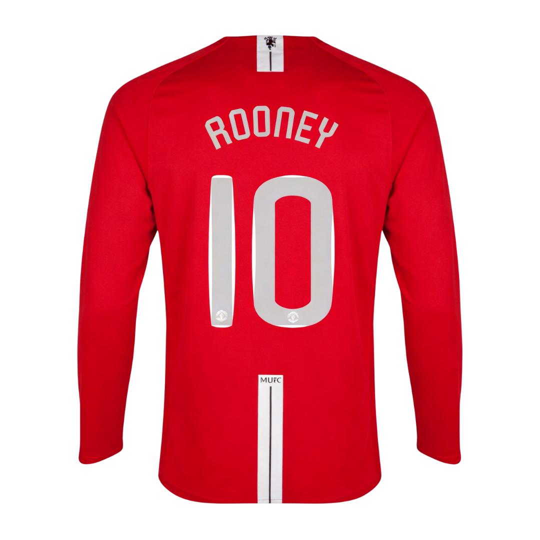 Retro Soccer Jersey ROONEY #10 Manchester United Home Long Sleeve 2007/08 - UCL Final - gogoalshop