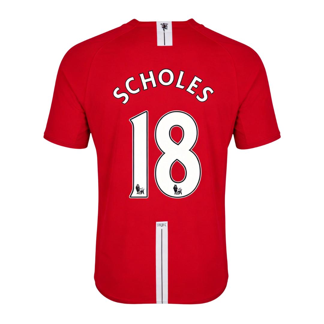 Retro Soccer Jersey SCHOLES #18 Manchester United Home 2007/08 - gogoalshop