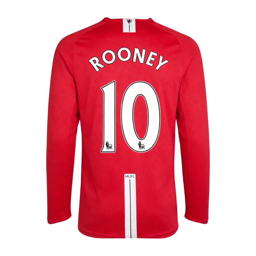 Retro Soccer Jersey ROONEY #10 Manchester United Home Long Sleeve 2007/08 - gogoalshop