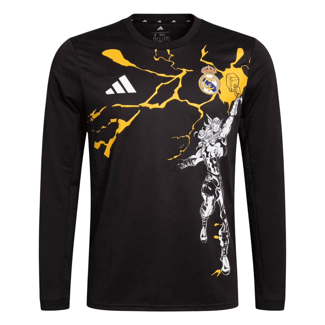 Real Madrid X Marvel Long Sleeve Jersey 25/26 Black - gogoalshop