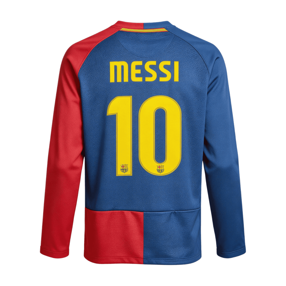 Retro Soccer Jersey MESSI #10 Barcelona Home Long Sleeve 2008/09 - UCL Final - UCL - gogoalshop