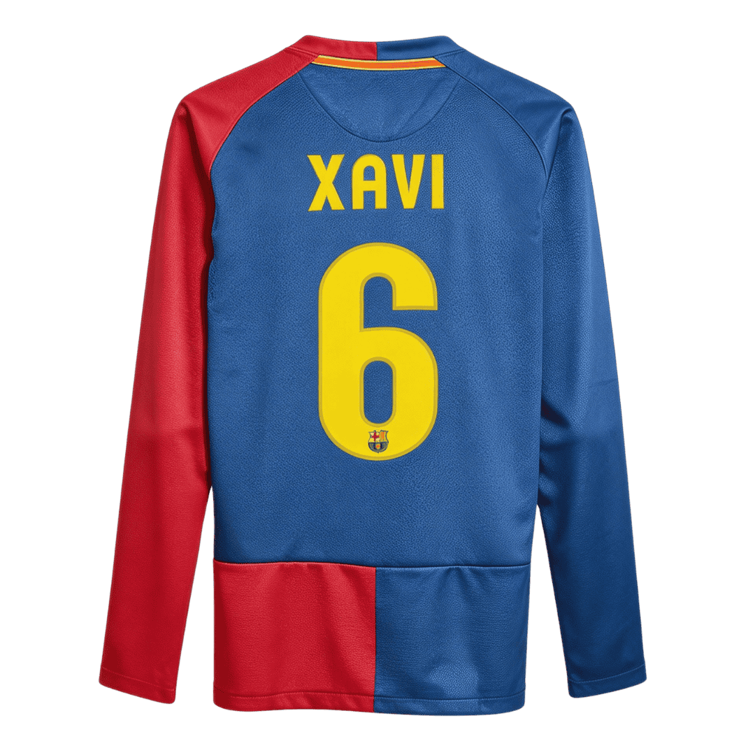 Retro Soccer Jersey XAVI #6 Barcelona Home Long Sleeve 2008/09 - UCL Final - UCL - gogoalshop