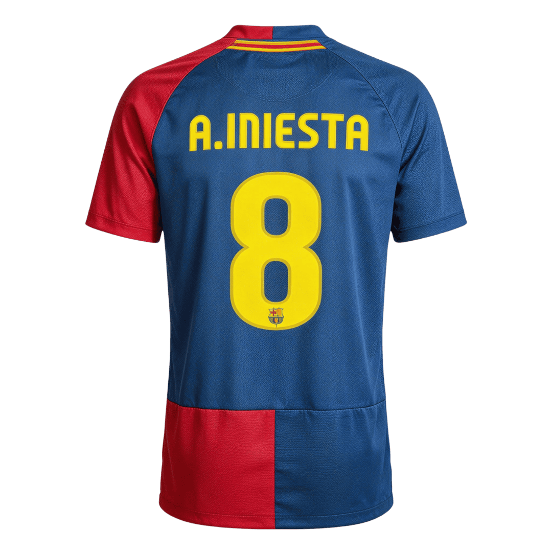 Retro Soccer Jersey A.INIESTA #8 Barcelona Home 2008/09 - UCL Final - UCL - gogoalshop