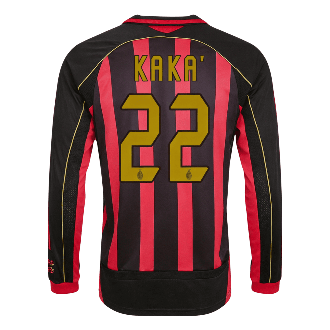 Vintage Soccer Jersey KAKA' #22 AC Milan Home Long Sleeve 2006/07