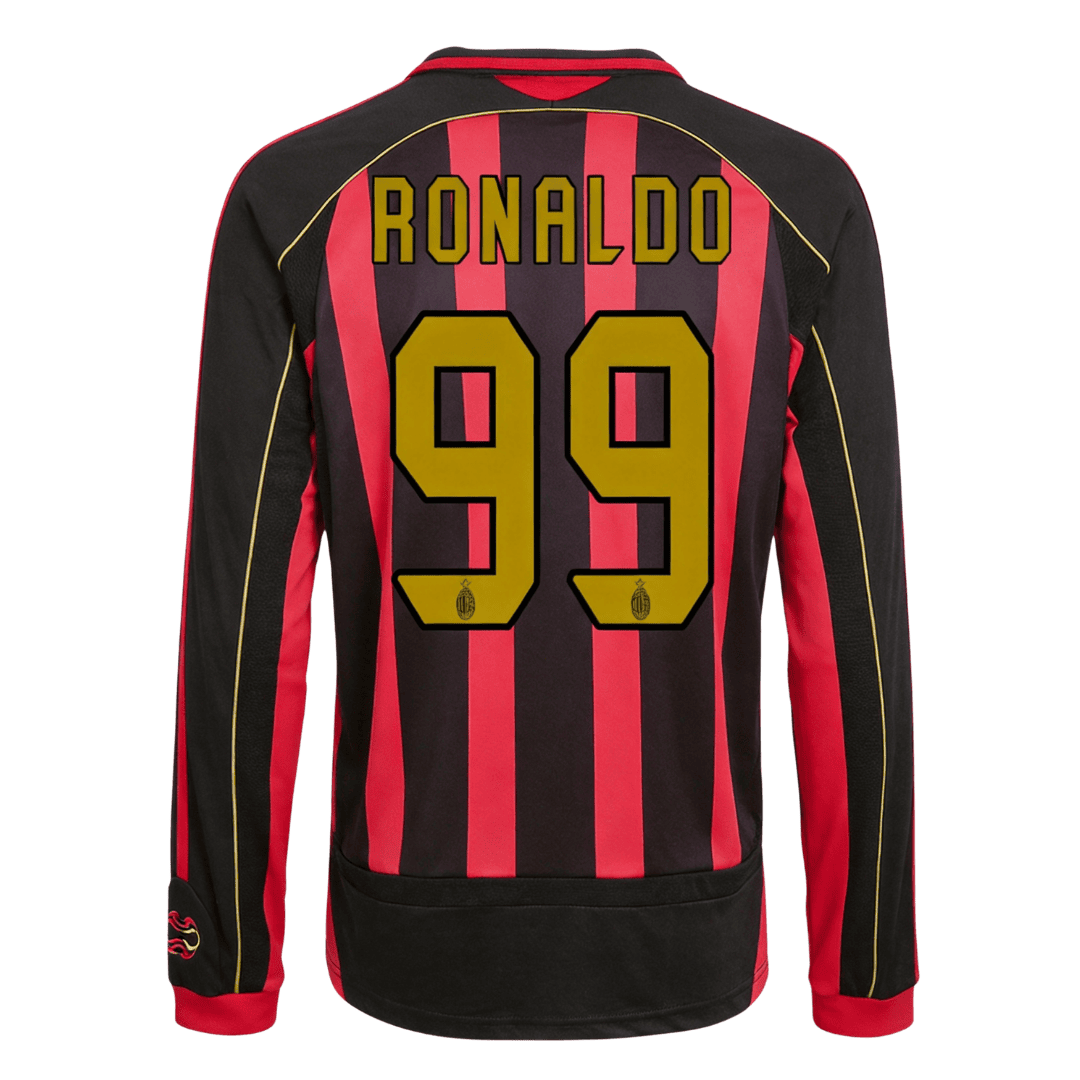 Vintage Soccer Jersey RONALDO #99 AC Milan Home Long Sleeve 2006