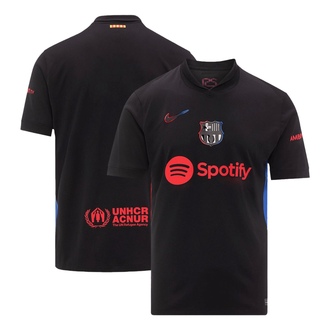 Barcelona Away Soccer Jersey - Spotify Logo Without Text - gogoalshop