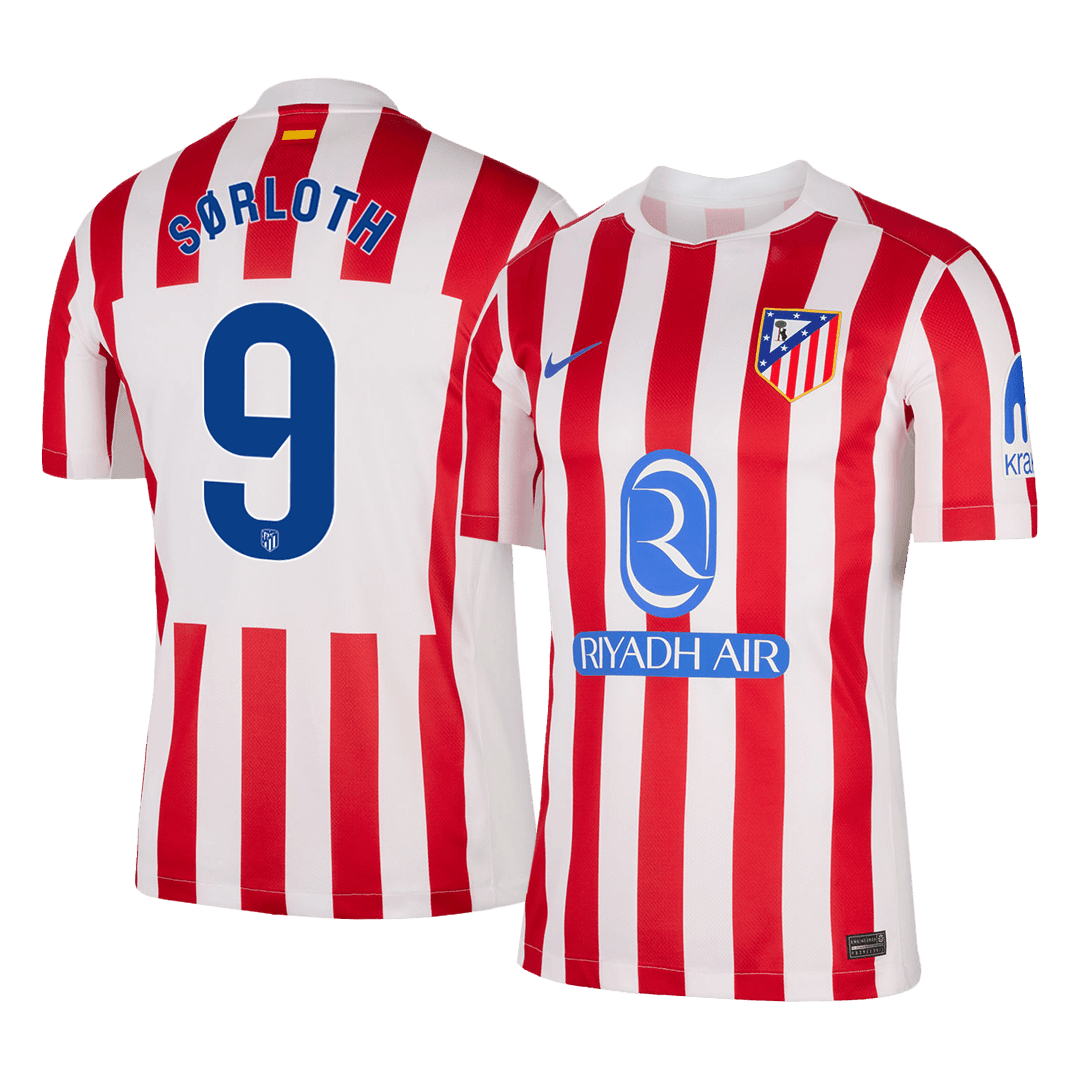SØRLOTH #9 Atletico Madrid Home Soccer Jersey 2025/26 - gogoalshop