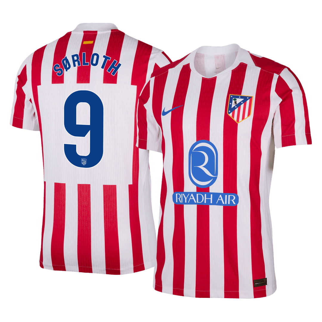SØRLOTH #9 Atletico Madrid Home Player Version Jersey 2025/26 - gogoalshop