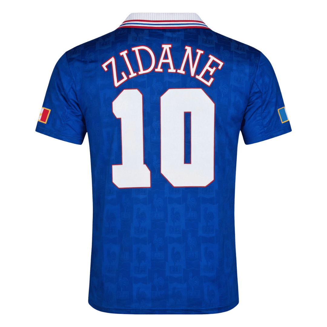 Retro Jersey Zidane #10 France Home Euro Cup 1996 - gogoalshop
