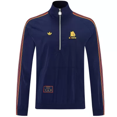 AS Roma 1/2 Zipper Windbreaker Jacket Navy 2026 - gogoalshop