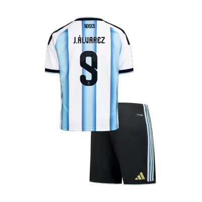 J.ÁLVAREZ #9 Argentina Home World Cup Kids Soccer Jerseys Kit 2026 - gogoalshop