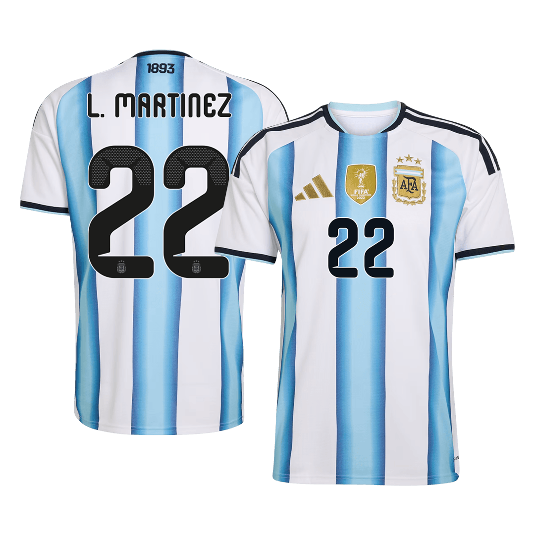 L.MARTINEZ #22 Argentina Home Soccer Jersey World Cup 2026